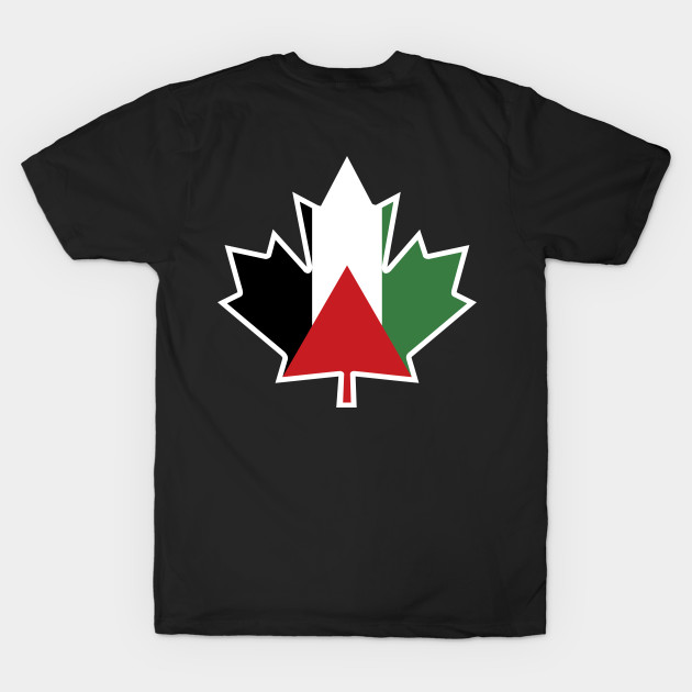 Palestine Canada Maple Leaf Designed with Palestinian Flag by QualiTshirt